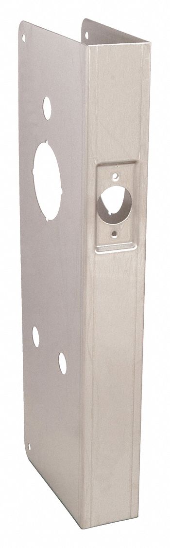 Door Reinforcer: 5 in Dp, 1 3/4 in Wd, 14 in Ht, Stainless Steel