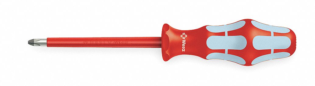 INSULATED PHILLIPS SCREWDRIVER, #1 TIP SIZE, 7 IN OVERALL L, 3⅛ IN SHANK L, ERGONOMIC GRIP