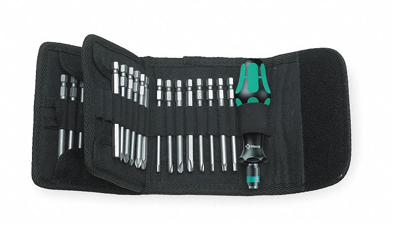 MULTI-BIT SCREWDRIVER, ALLOY STEEL, MOULDED MULTICOMPONENT HANDLE, ¼ IN DRIVE, ERGONOMIC, 33 PIECES, SAE, MATTE, 5 IN L