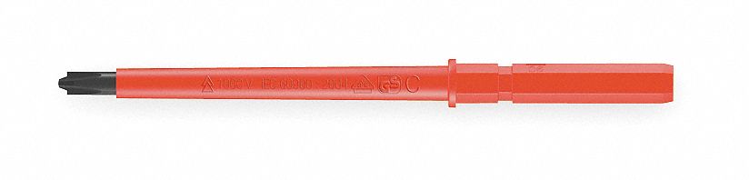 INSULATED SCREWDRIVER BIT,SAE,9MM,HEX,#2