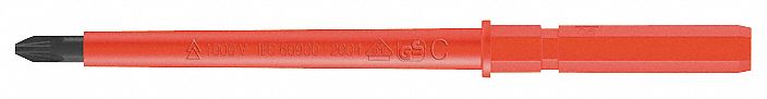 INSULATED SCREWDRIVER BIT,SAE,9MM,HEX,#2