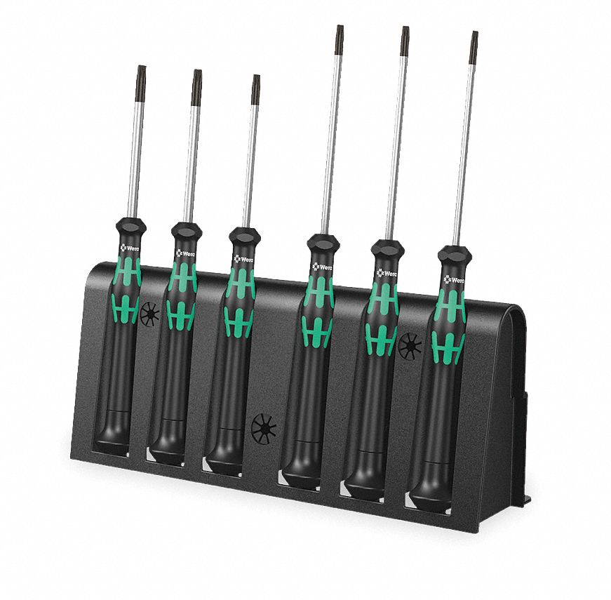 SCREWDRIVER SET, KRAFTFORM MULTICOMPONENT HANDLE, VARIOUS TIPS, 6 PIECES, TORX, CORROSION-RESISTANT