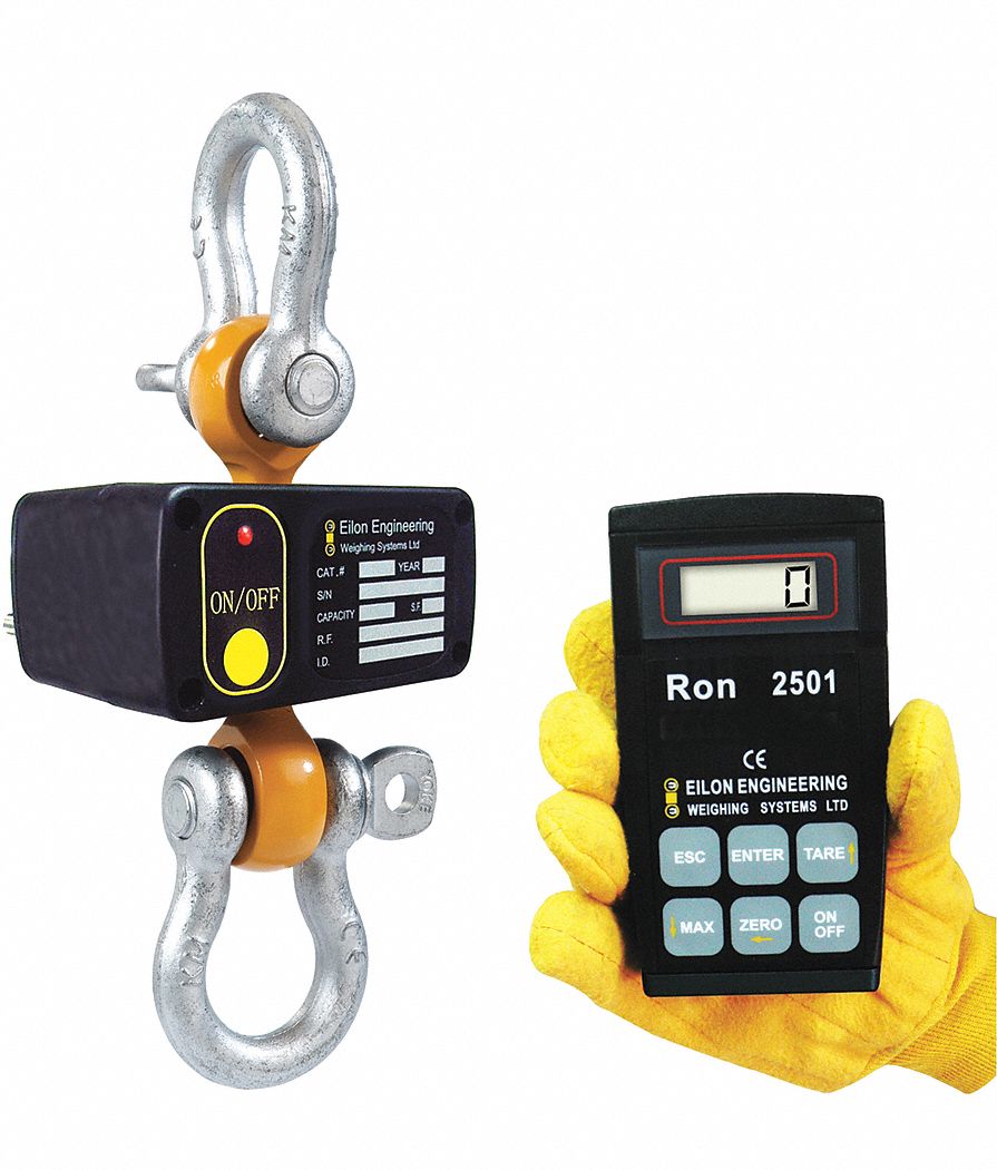 Crane Dynamometer: 20, 000 lb Capacity, +/-0.1% Scale Accuracy, 5kg/10 lb, Digital