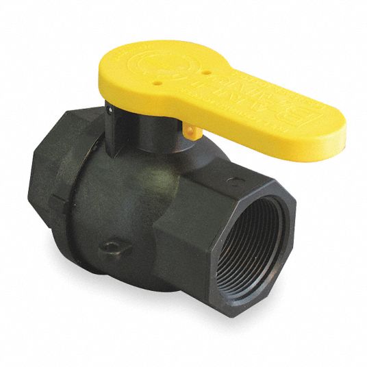 BANJO Polypropylene Ball Valve, FNPT, 11/2 in 3ELV9WV150FP Grainger