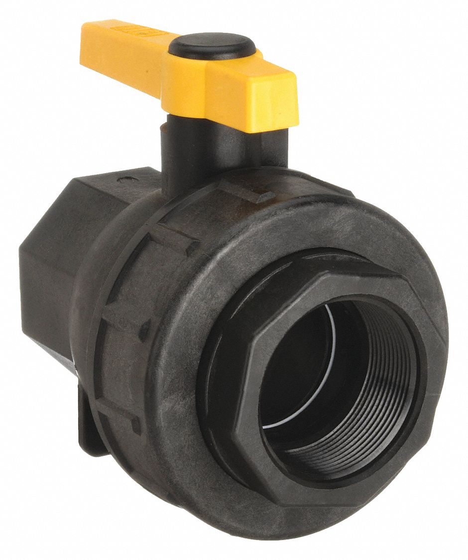 BANJO, 1 1/2 in, Polypropylene, Manual Two-Way Ball Valve - 3ELY8 ...