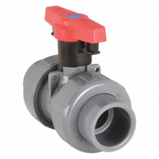 SPEARS Ball Valve, CPVC, Inline True Union, 2Piece, Pipe Size 2 in
