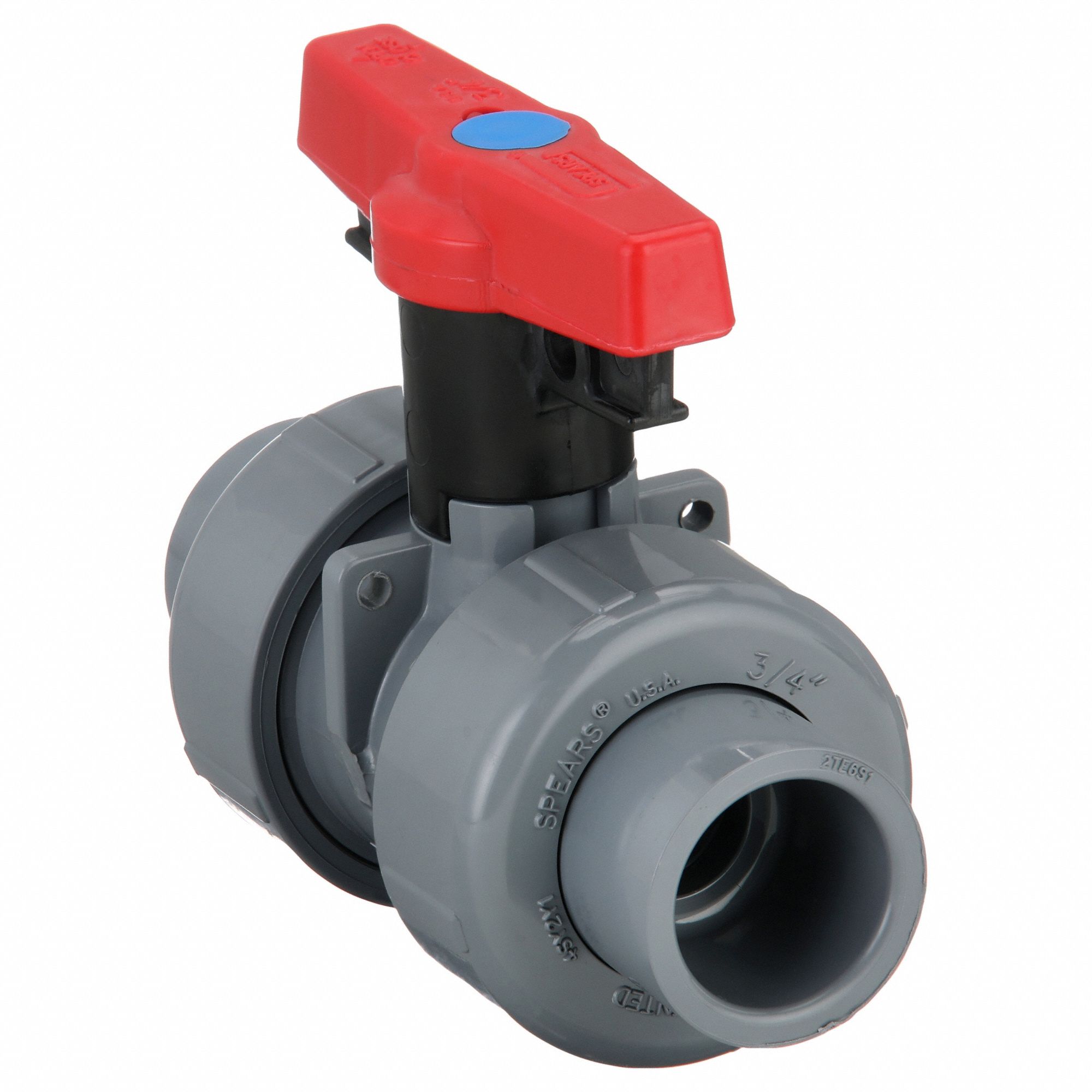 Manual Two-Way Ball Valve: 3/4 in, CPVC, Straight, Socket x FNPT, 235 psi Max. Pressure (CWP)