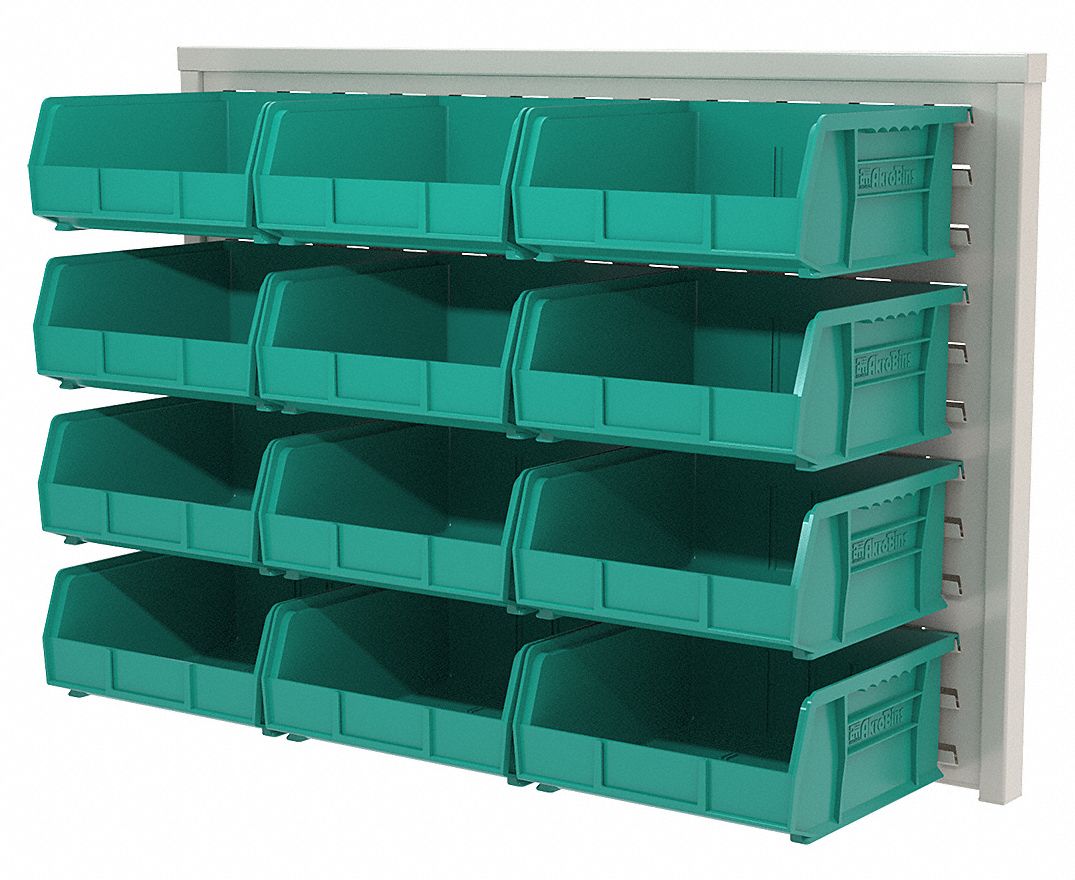 AKROMILS Louvered Panel with 0 Bins, 371/2"W x 13/4"D x 253/8"H