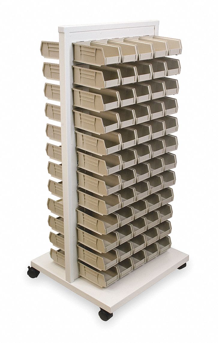 Mobile Louvered Rack,24-5/8 x 23 x 52 In