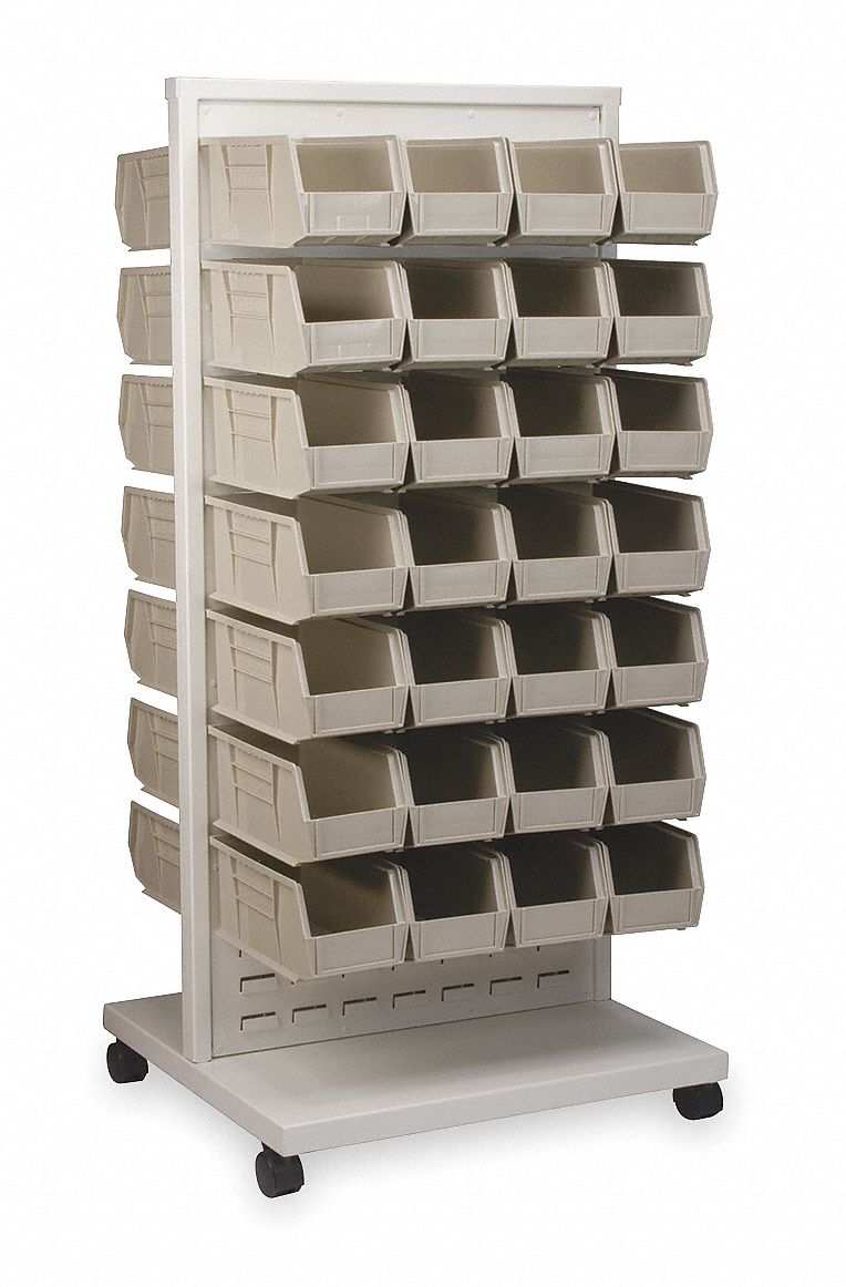 Mobile Louvered Rack,24-5/8 x 23 x 52 In
