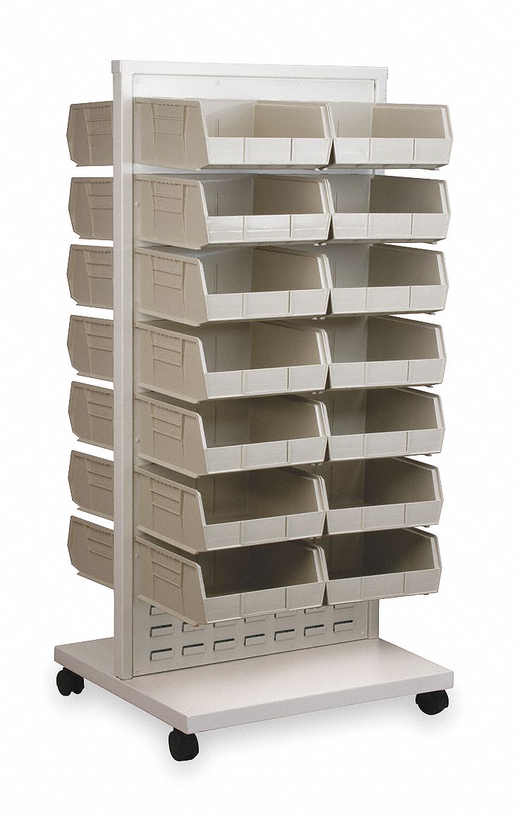 Mobile Louvered Rack,24-5/8 x 23 x 52 In