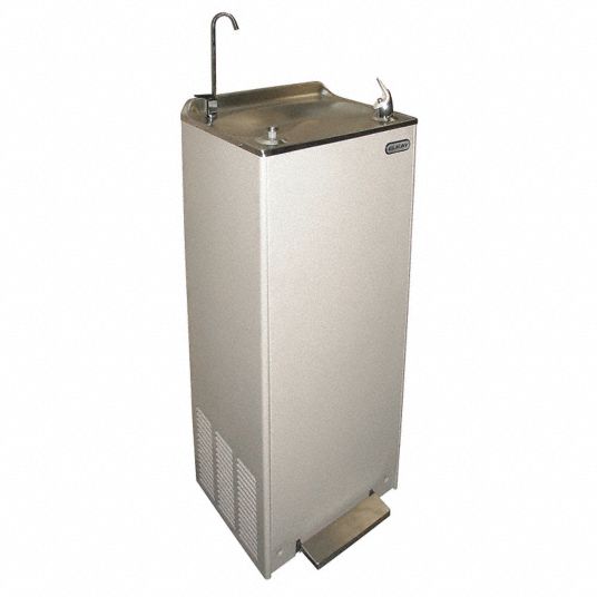 ELKAY Drinking Fountain: 8 gph @ 50°F, 41 1/2 in Overall Ht, Footpedal, Gray