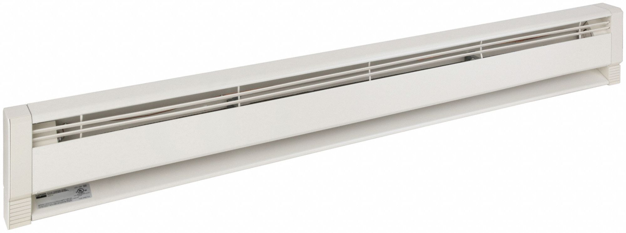 ELECTRIC BASEBOARD HEATER, COMMERCIAL GRADE, 938/1250W, WHITE, CONVENTIONAL HOUSING, FLOOR