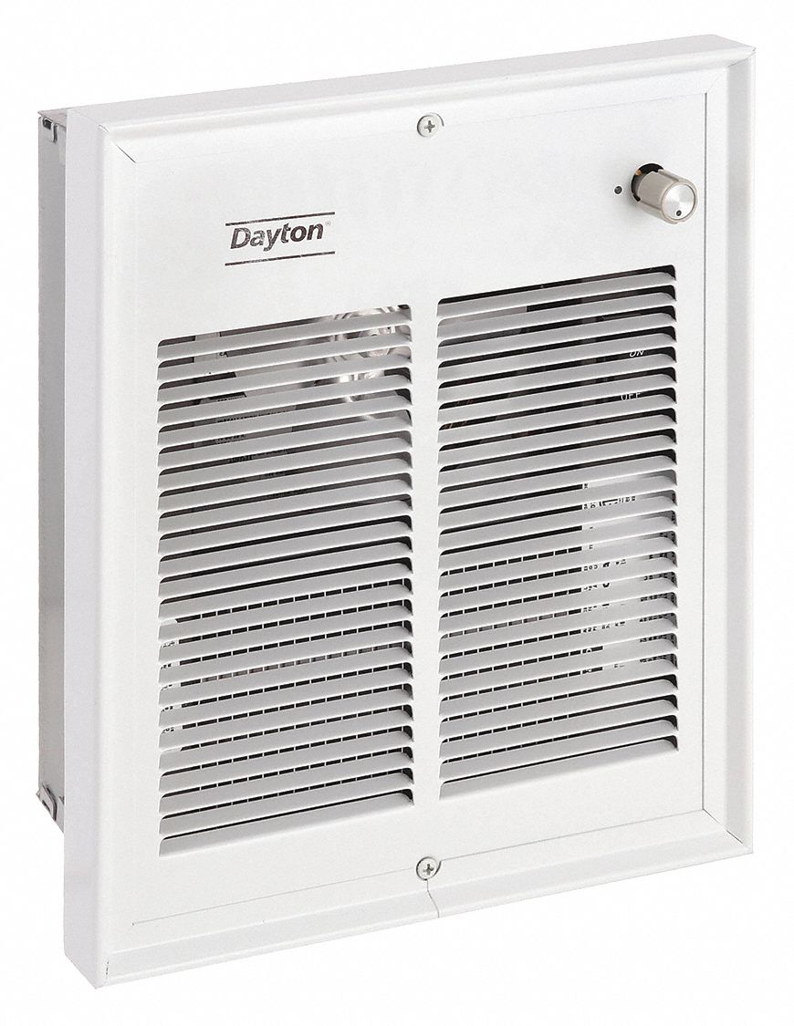 RECESSED ELECTRIC WALL-MOUNT HEATER, 2,000W, 208V AC, 1 PHASE, 208V AC, 1-PHASE, WHITE