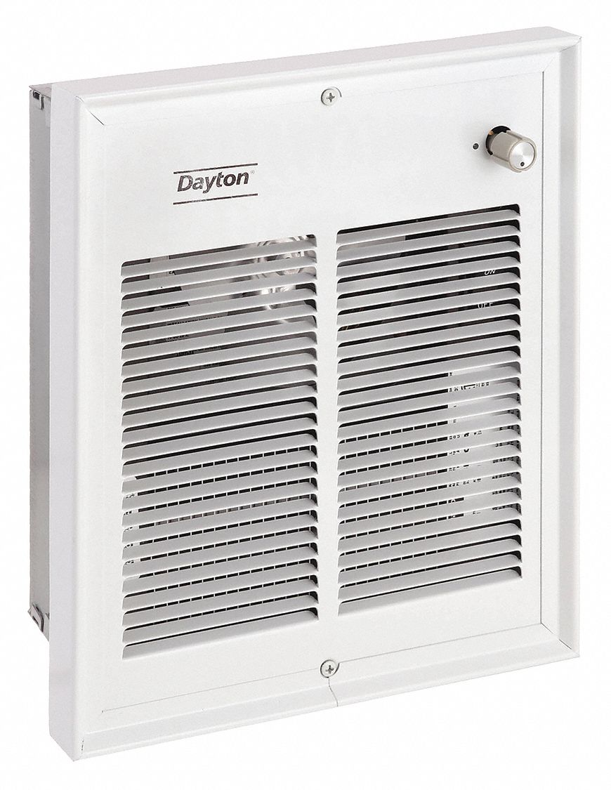 RECESSED ELECTRIC WALL-MOUNT HEATER, 1,500/2,000W, 240/277V ACASE, WHITE, UNIT-MOUNTED