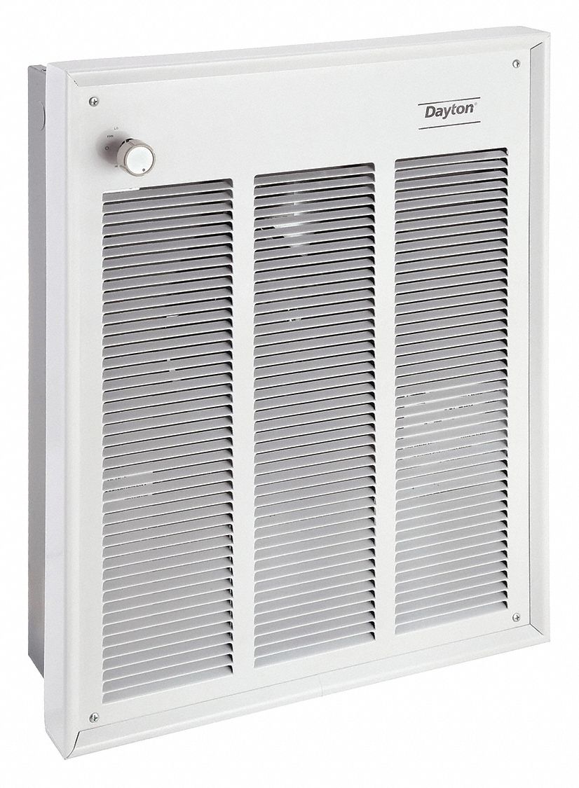 RECESSED ELECTRIC WALL-MOUNT HEATER, 2,000/4,000W, 208V ACASE, 208V AC, 1-PHASE, WHITE
