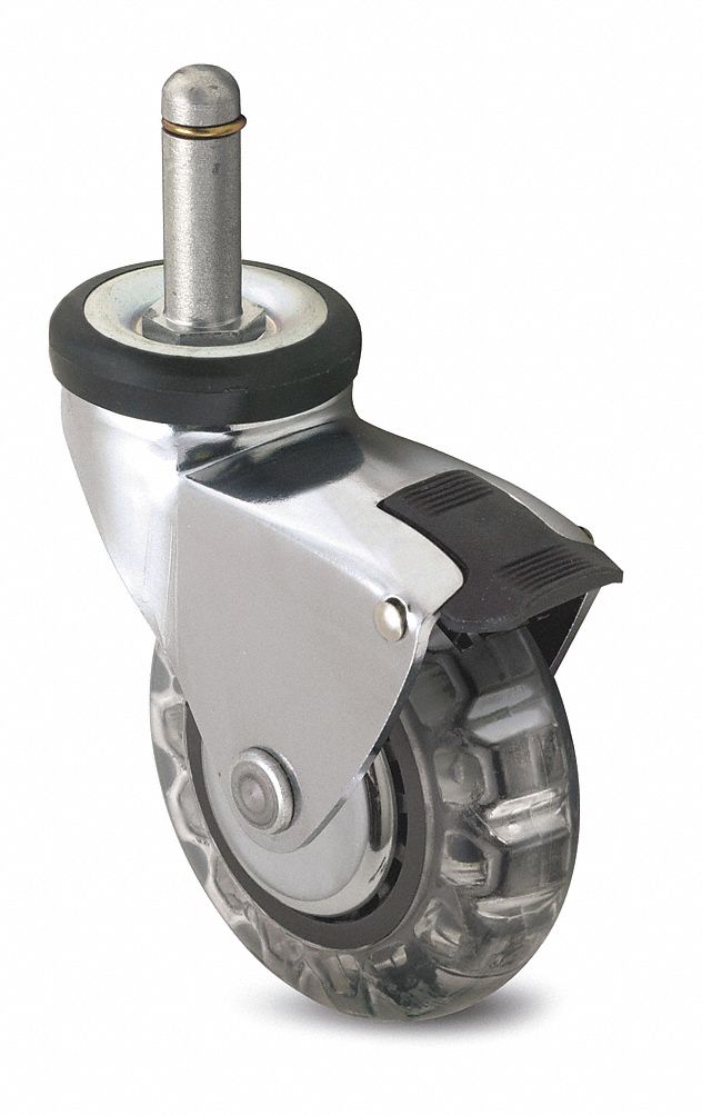 COLSON QuietRoll FrictionRing Stem Caster, 3" 3ENV4POM30223BC