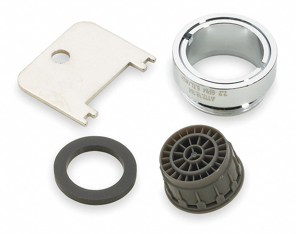 Outlet: 2.2 gpm Flow Rate, Laminar Flow Outlet, Metal, Chrome Finish, Male