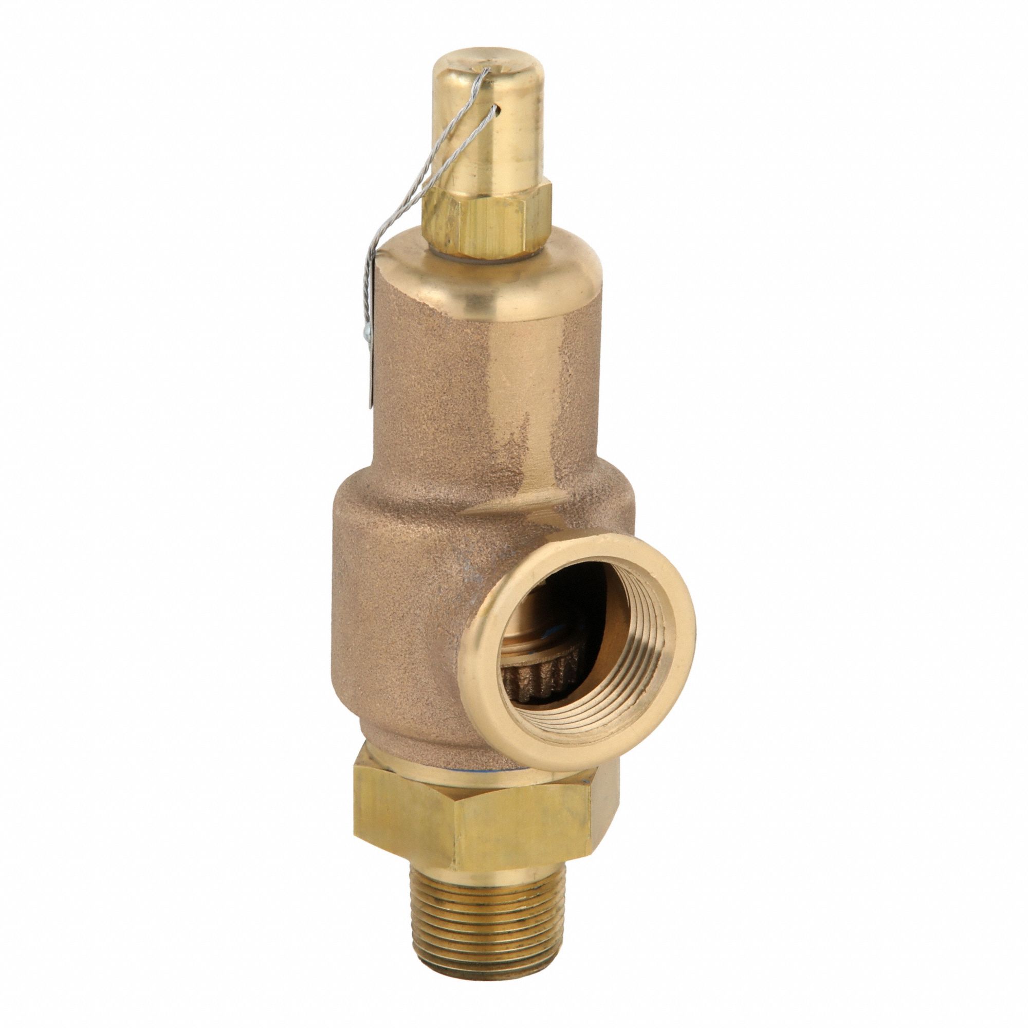Safety Relief Valve: MNPT x FNPT, 3/4 in x 1 in, Bronze, 264 psi Max. Op Pressure
