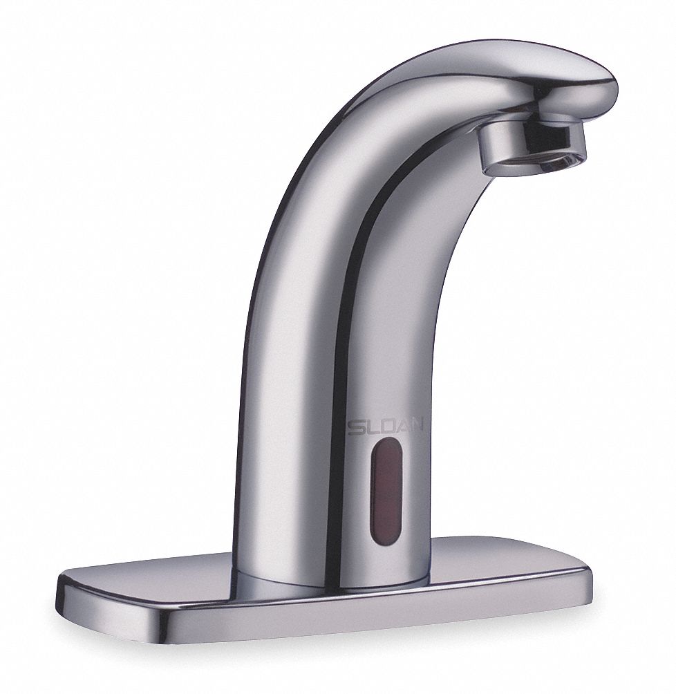 MID ARC BATHROOM FAUCET: SLOAN, CHROME FINISH, 0.5 GPM FLOW RATE, MOTION SENSOR