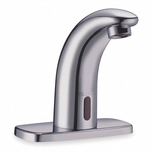 SLOAN Mid Arc Bathroom Faucet Sloan, Chrome Finish, 0.5 gpm Flow Rate