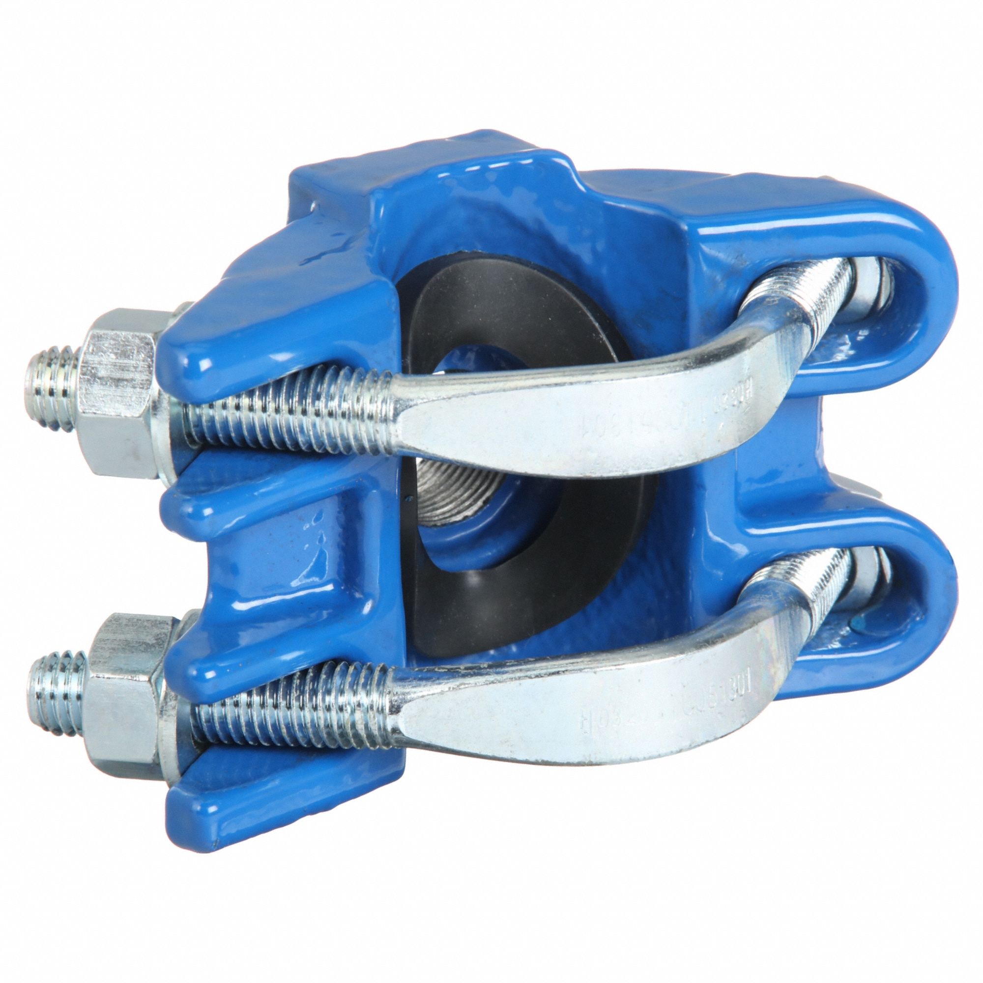 Saddle Clamp: Epoxy Iron, For 1 1/4 in – 1 1/2 in Pipe, 3/4 in NPT Outlet Connection