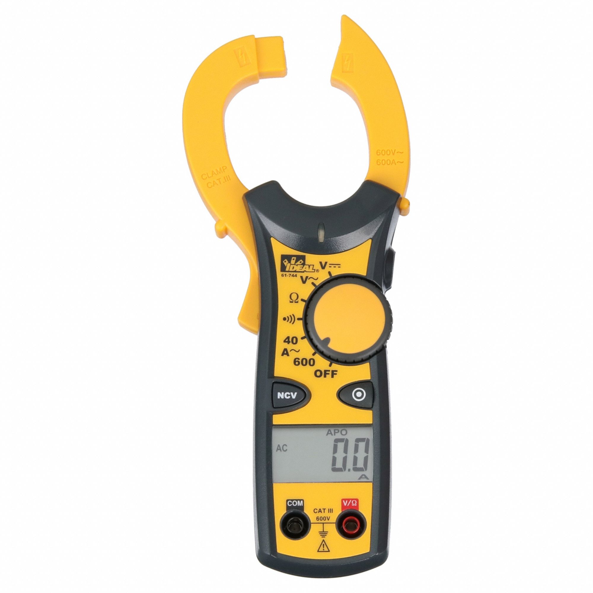 IDEAL, Clamp-Jaw Jaw, CAT III 600V, Clamp Meter - 3EVP5|61-744 - Grainger