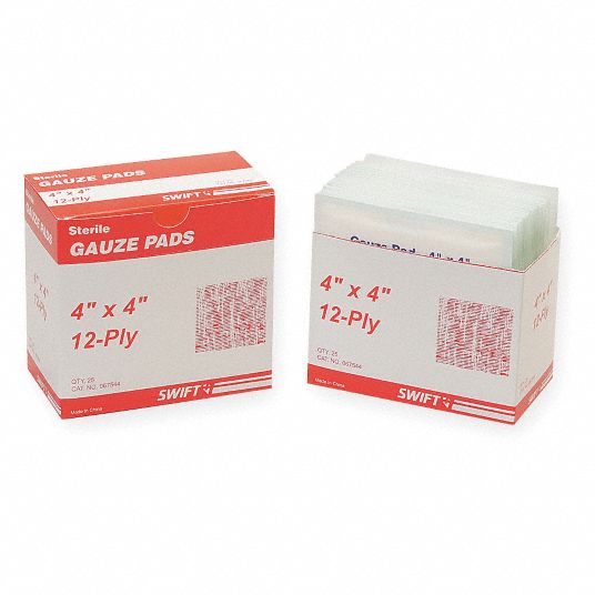 HONEYWELL Gauze Pad Sterile, White, Bulk, 4 in Wd, 4 in Lg, 25 PK