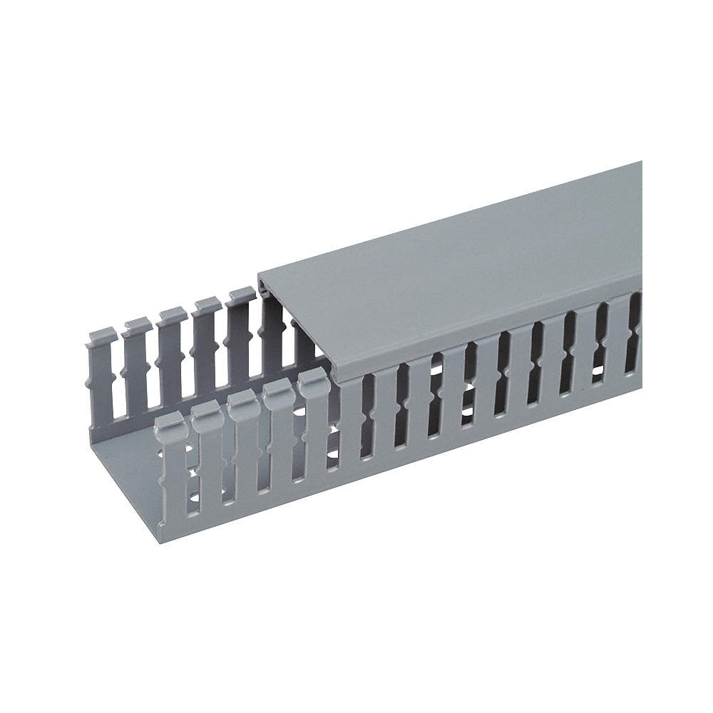 Gray 1.26W X 0.35D Wire Duct Cover Flush 