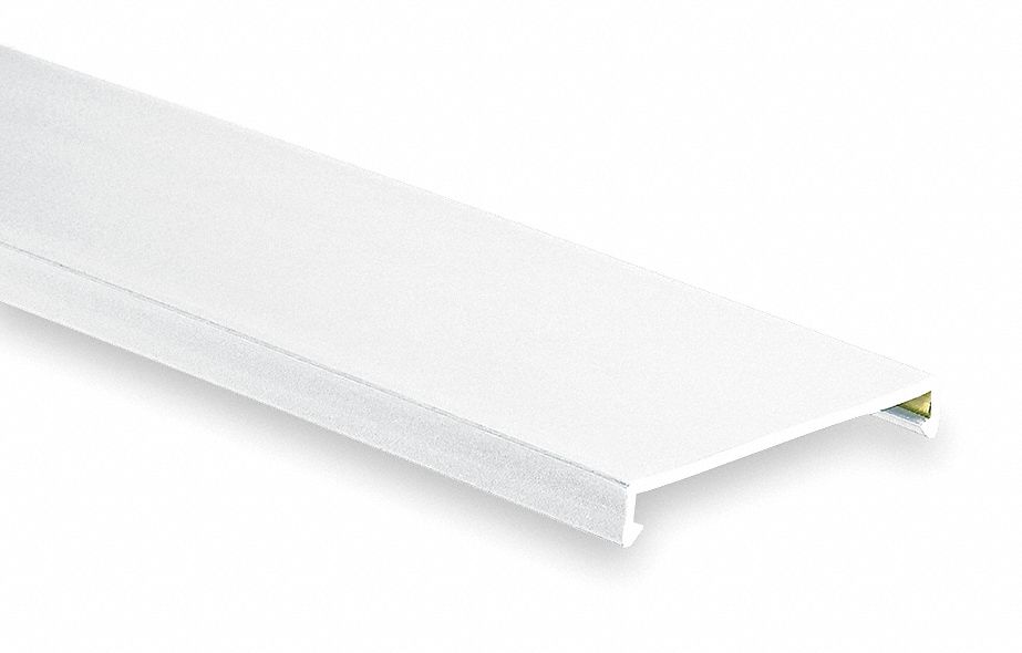 PANDUIT Wiring Duct Cover, Flushed, Lead Free PVC, White, 6 ft Length