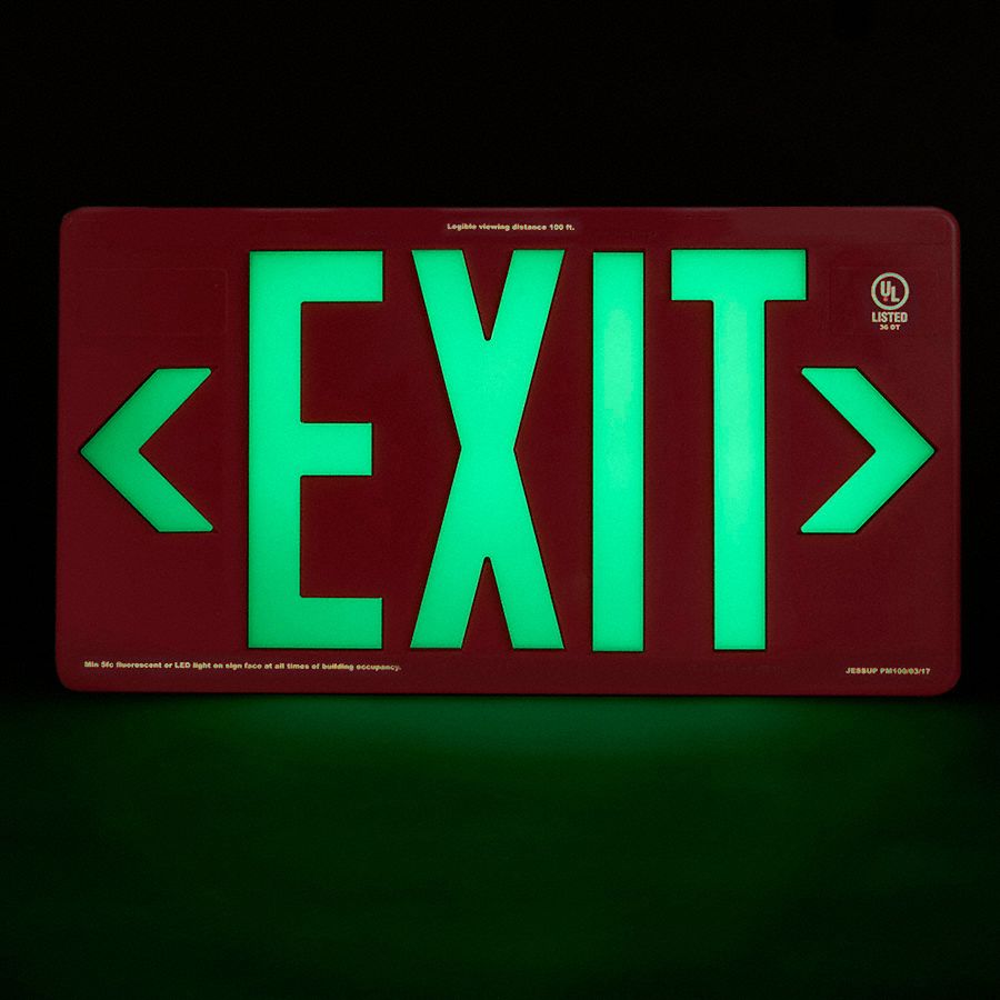 GRAINGER APPROVED Exit Sign Plastic, Mounting Holes Sign Mounting, 8 5