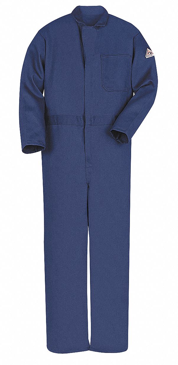 MEN'S COVERALLS, 11 CAL/SQ CM ATPV, L, TALL, 42 IN CHEST, FLAME-RESISTANT 9 OZ, COTTON