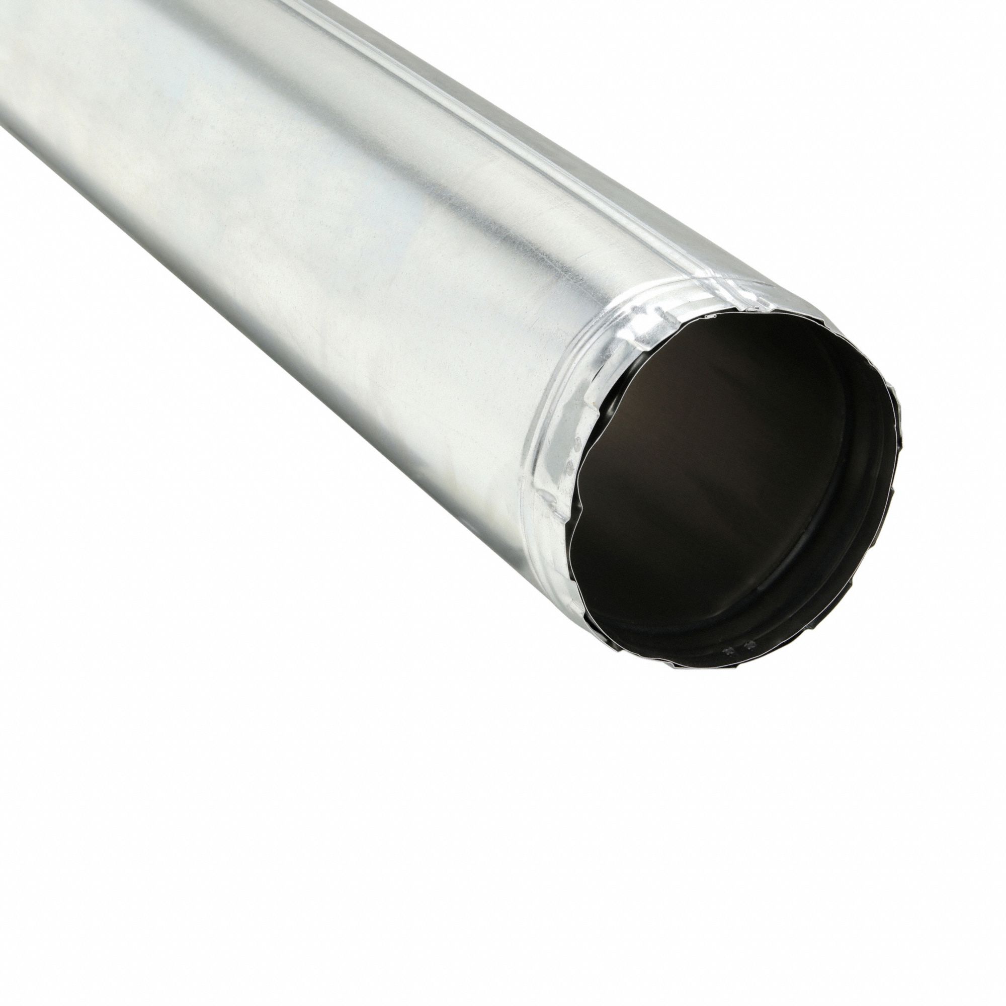 Gas Vent Pipe: 6 in Duct, 5 ft Lg, Steel, Category I, Outer Galvanized Steel w/ Inner Aluminum Liner