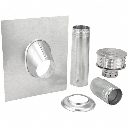3 in Duct, 1 ft Lg, Gas Vent Pipe Kit 3F3483EK Grainger