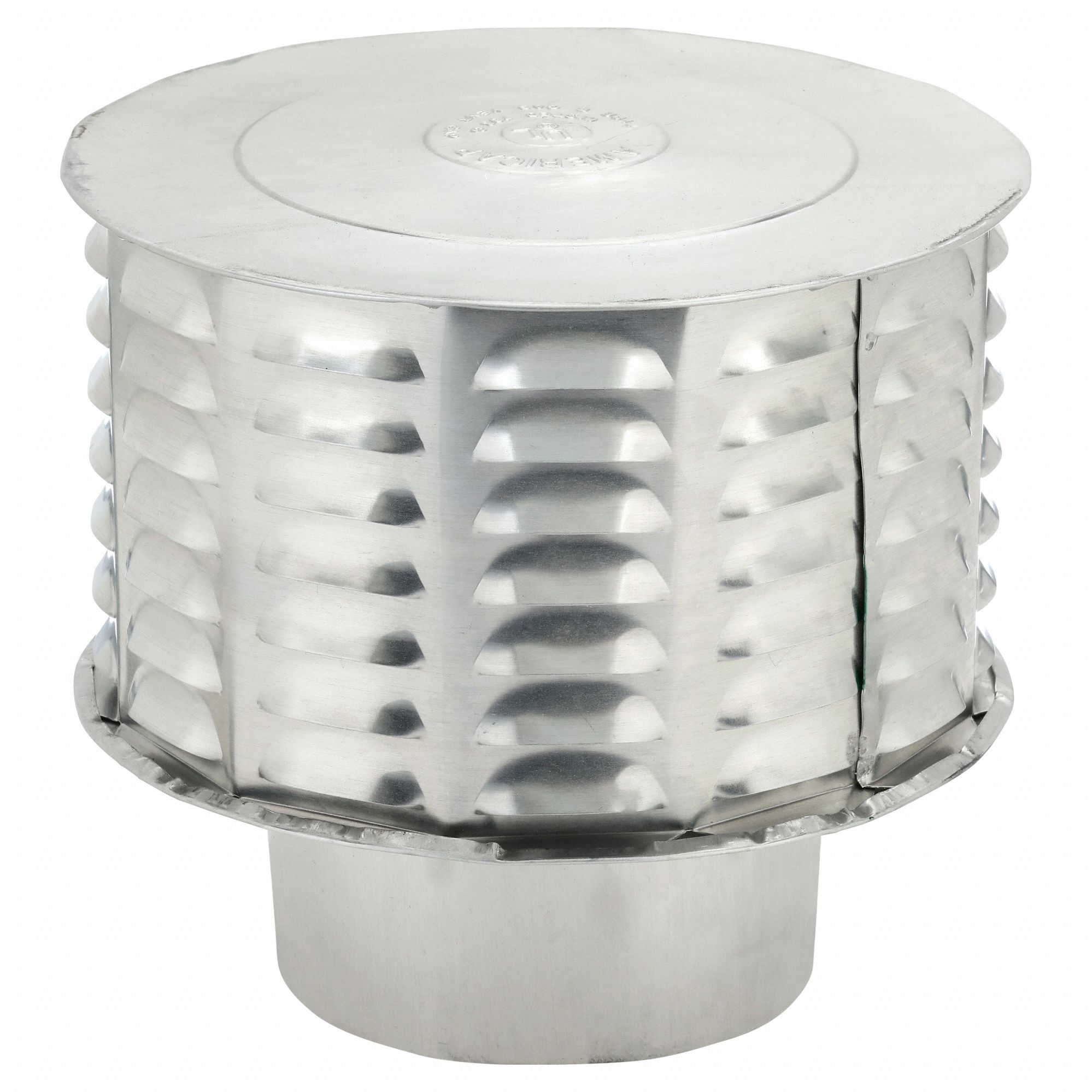 VENT CAP, LOUVERED HOOD VENTING, VENTED RAIN CAP, ROUND, 6 IN DUCT, 3105, ALUMINUM, SILVER FINISH