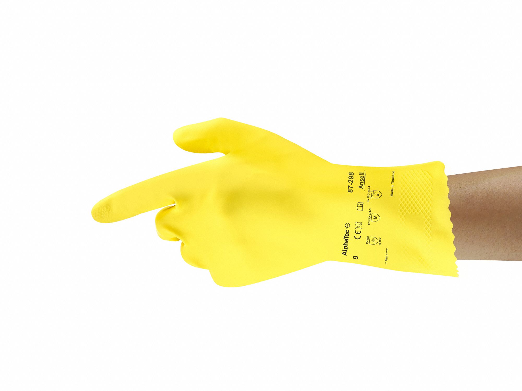 ANSELL Chemical Resistant Gloves 20 mil Glove Thick, 12 in Glove Lg