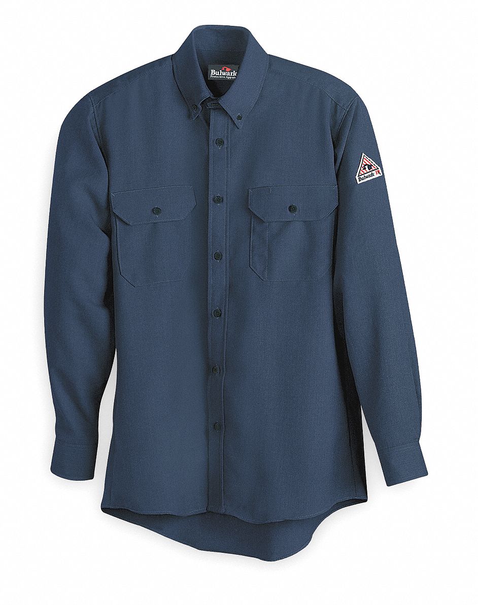 VF IMAGEWEAR Flame-Resistant Collared Shirt: 8.6 cal/sq cm ATPV, Men's ...