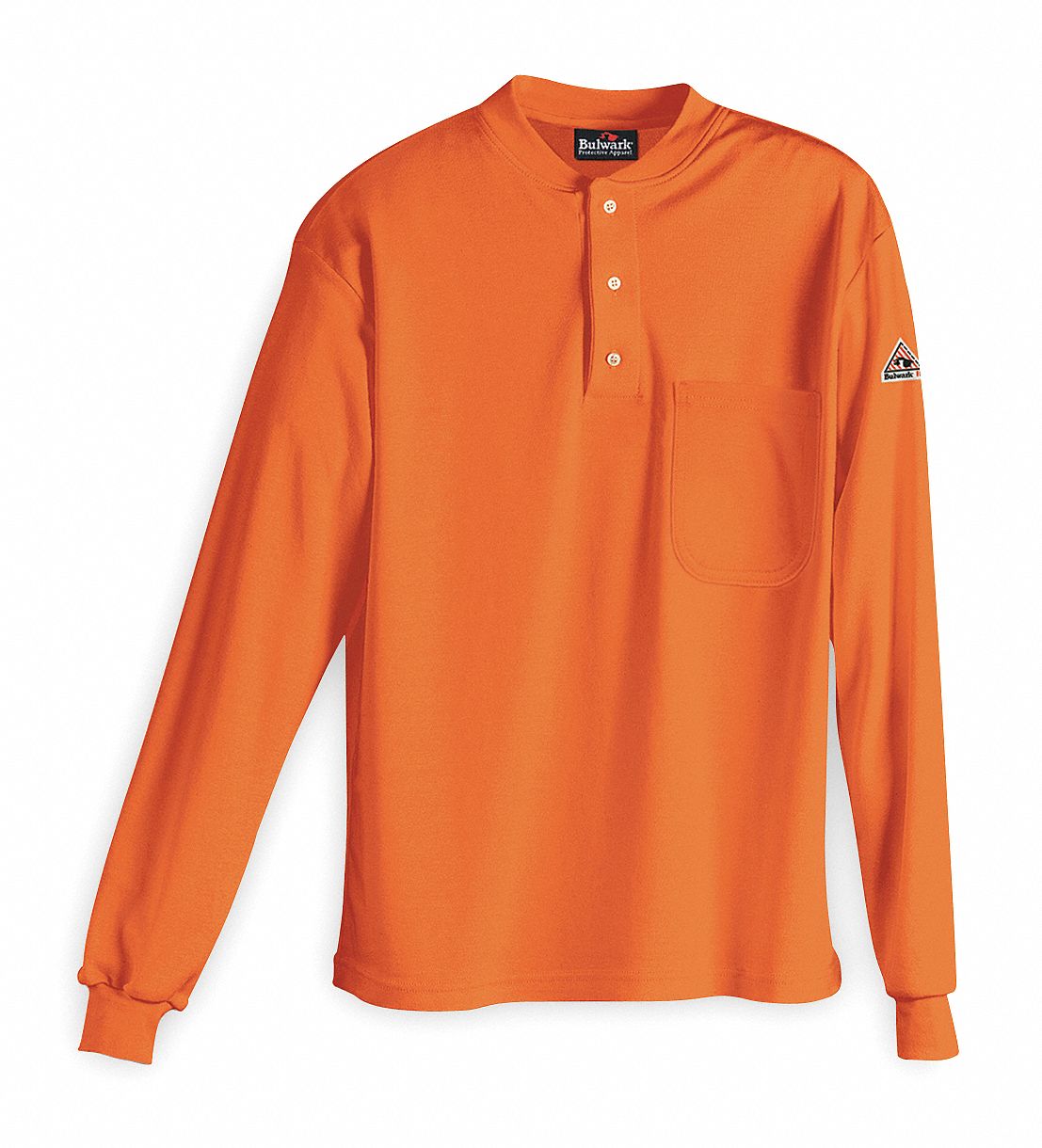VF IMAGEWEAR Orange Flame-Resistant Henley Shirt, Size: 3XL, Fits Chest ...