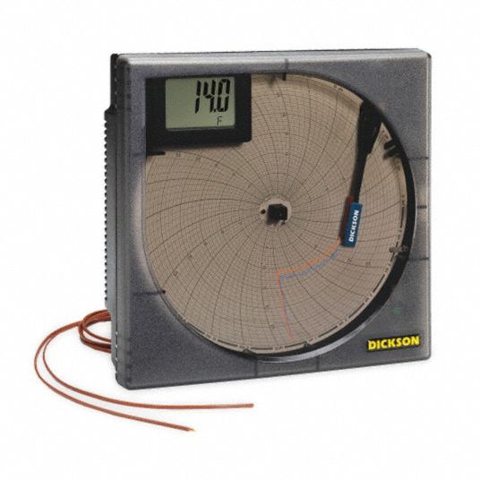 DICKSON, Temp, Digital Display, Circular Chart Recorder 16L002