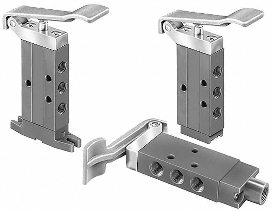 Manual Air Control Valve: DirectAir 2, Four-Way / Two-Position, Lever, 1/8 in Female NPT