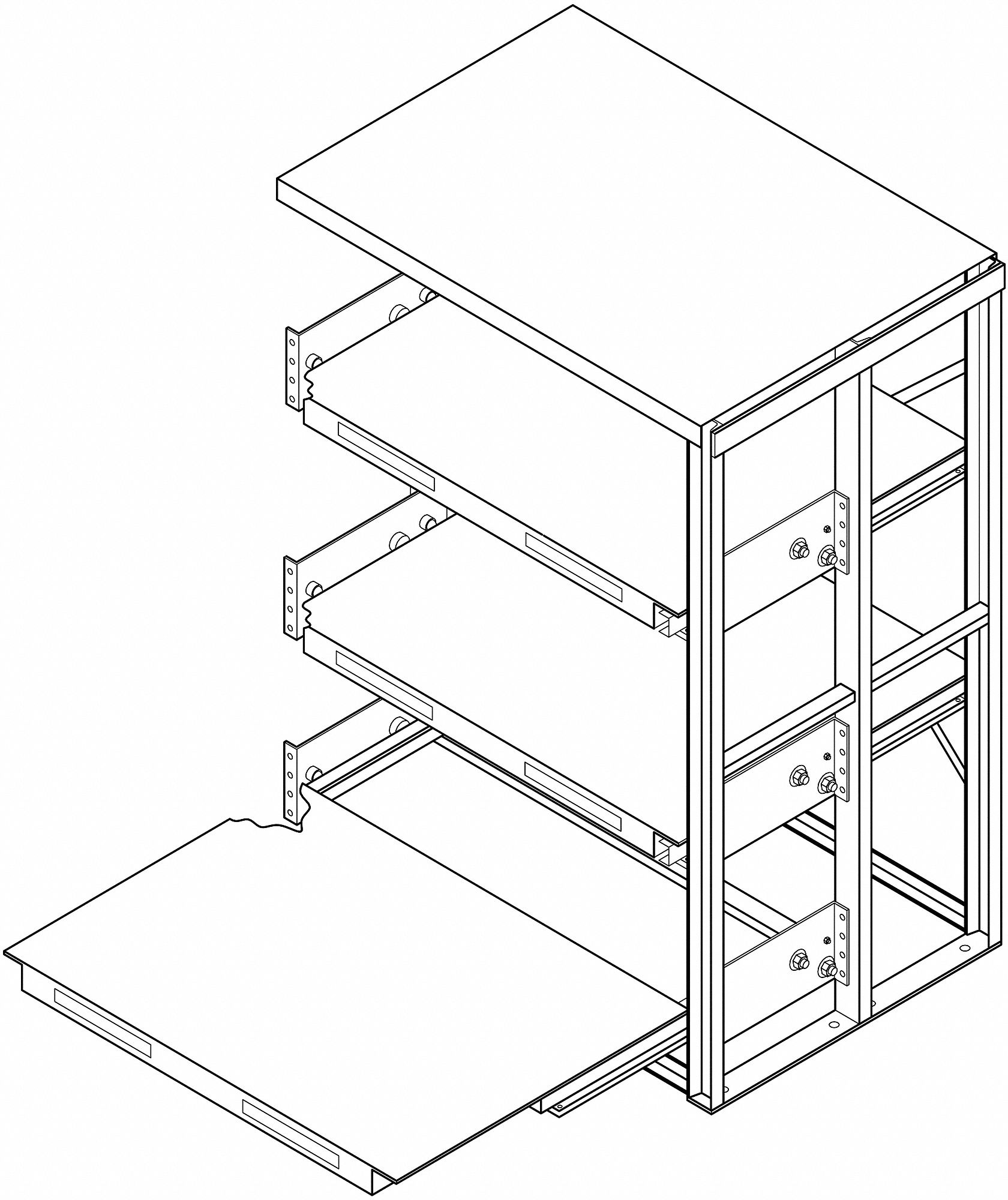 3FE72 - Add-On Unit 3 Shelf 48x48x72-1/2H