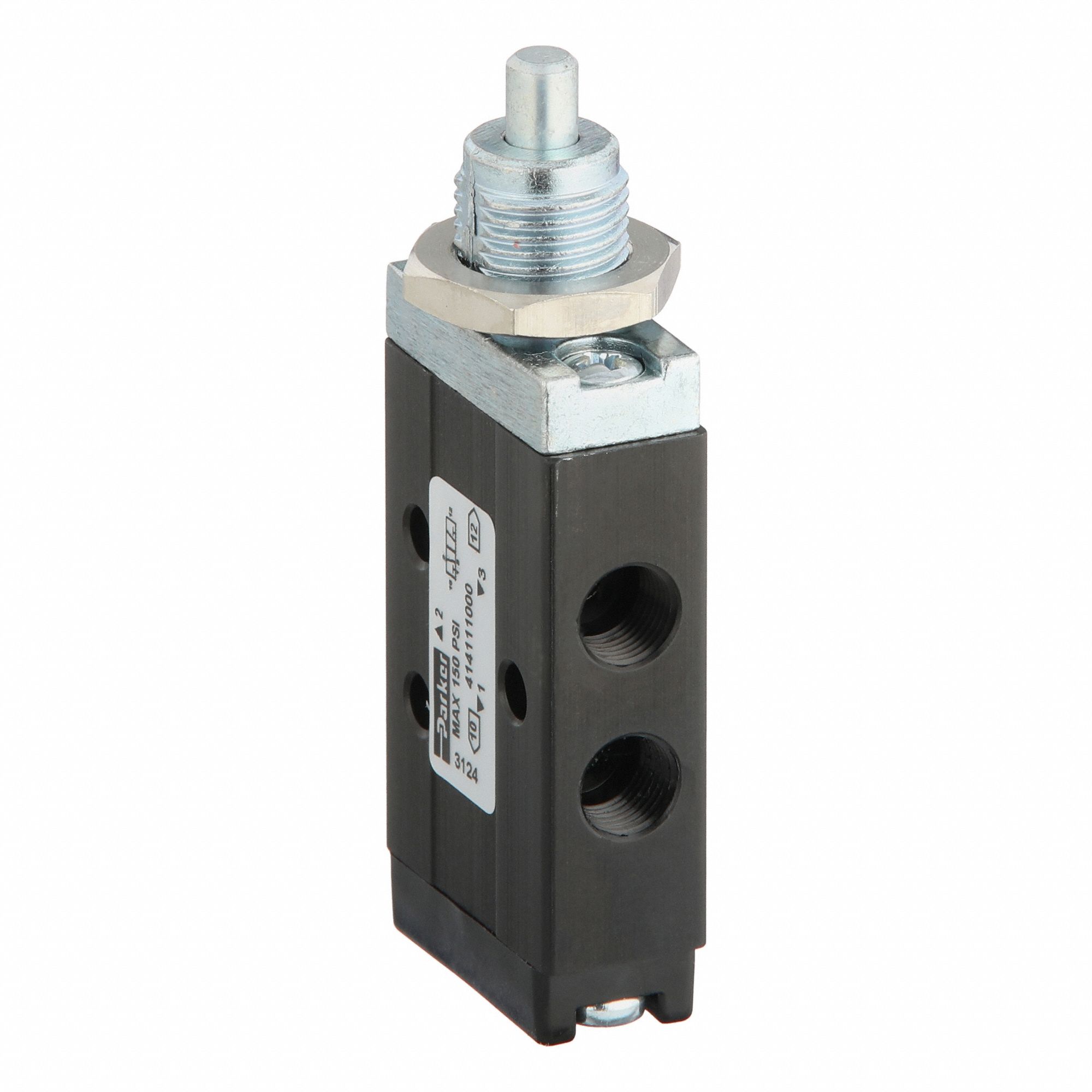 Manual Air Control Valve: DirectAir 2, Three-Way / Two-Position, Plunger, 1/8 in Female NPT