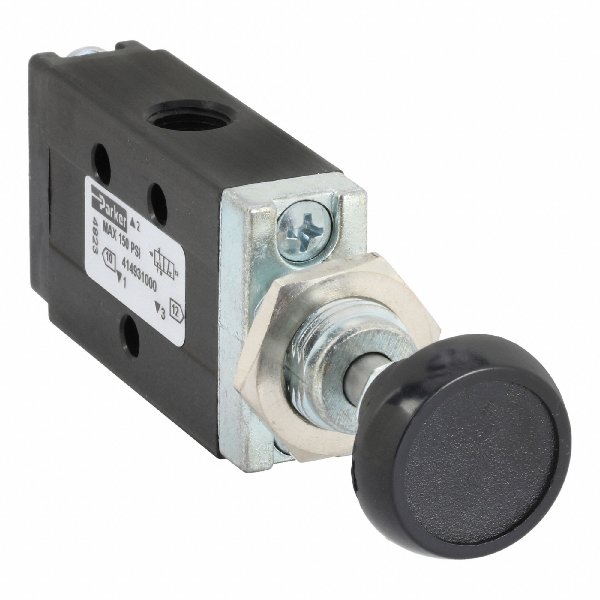 Manual Air Control Valve: DirectAir 2, Three-Way / Two-Position, Button, 1/8 in Female NPT