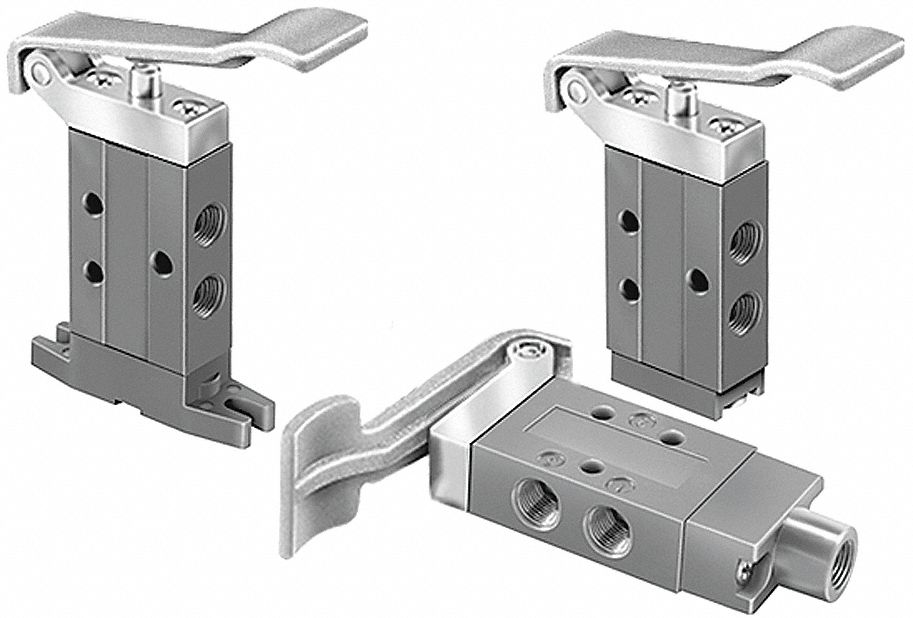 Manual Air Control Valve: DirectAir 2, Three-Way / Two-Position, Lever, 1/8 in Female NPT