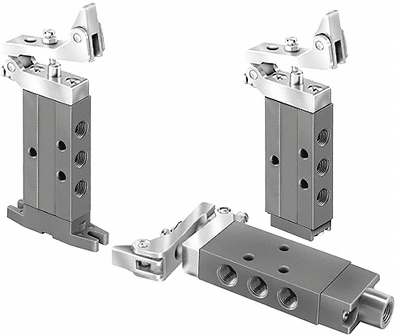 Manual Air Control Valve: DirectAir 2, Four-Way / Two-Position, One-Way Tripper, Aluminum