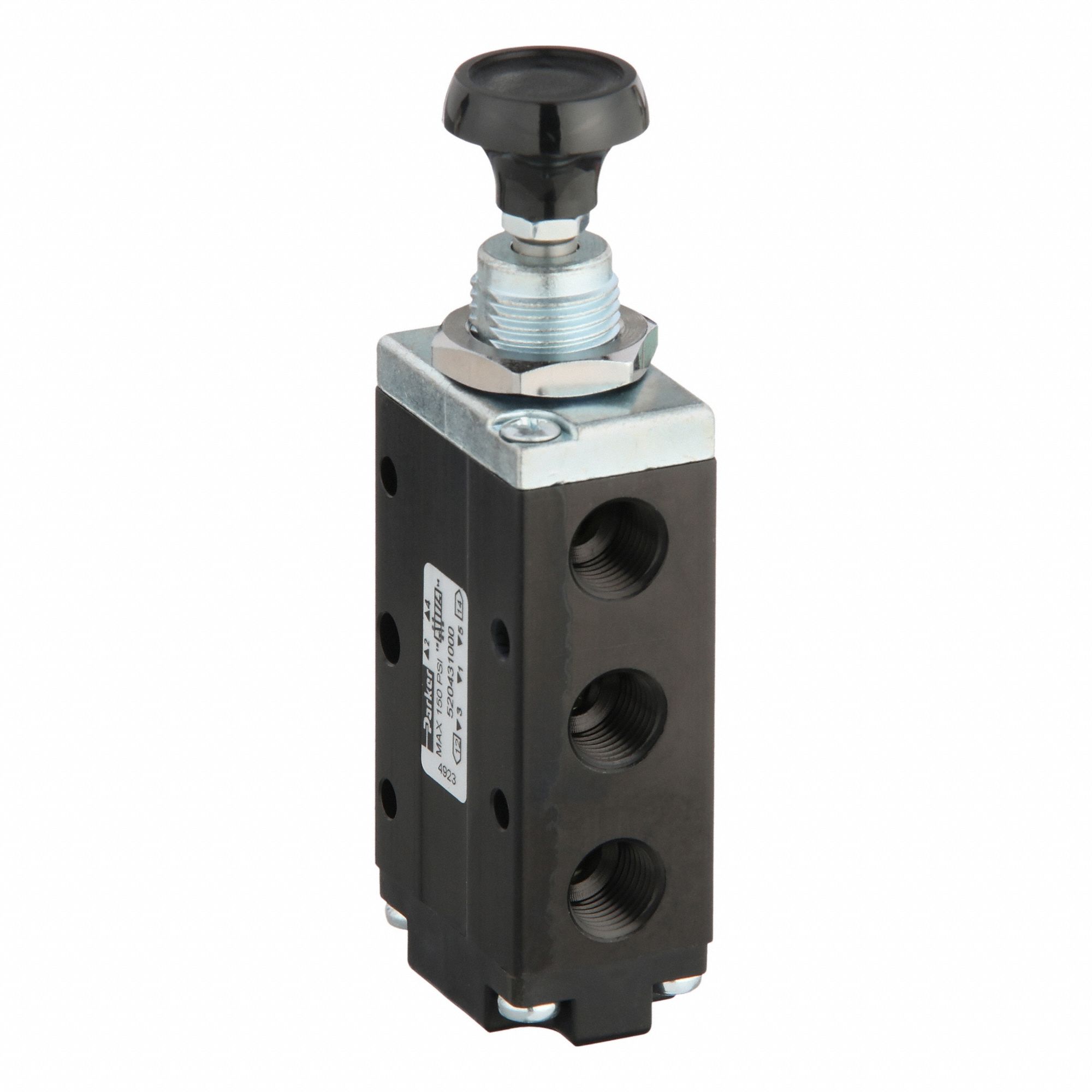 Manual Air Control Valve: DirectAir 4, Four-Way / Two-Position, Button, 1/4 in Female NPT