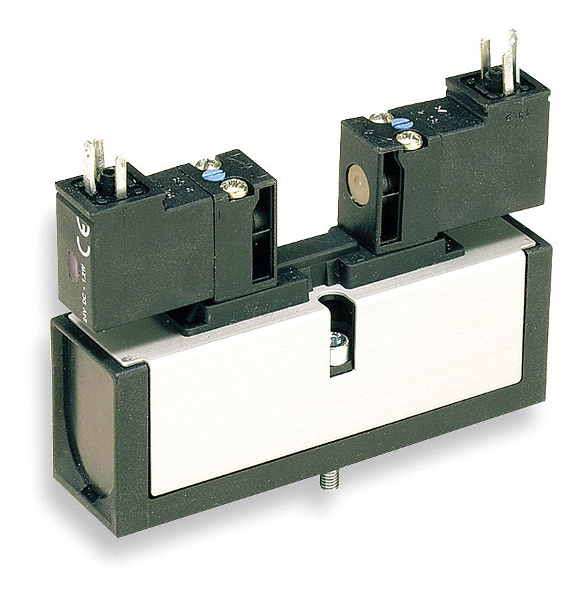 Solenoid Air Control Valve: Four-Way / Two-Position, 15407-1, Single Solenoid, 120V AC, 1/8 in NPT