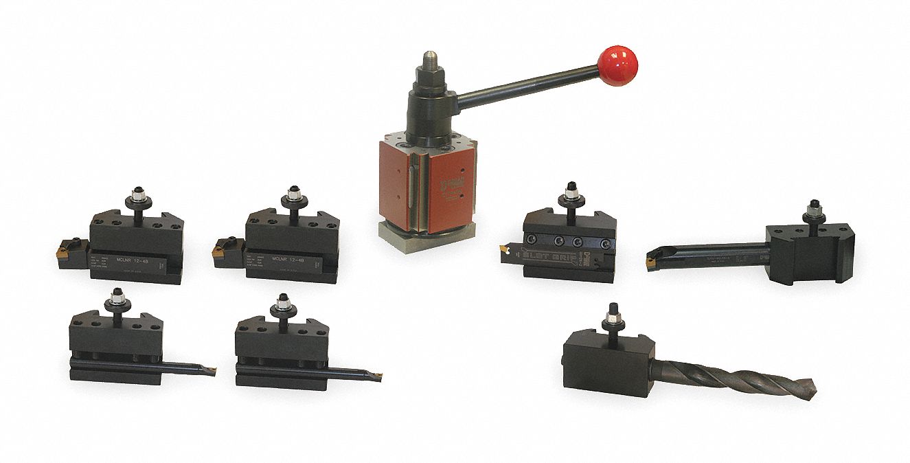 DORIAN, 8 Pieces, QITP60N Series, Tool Post and Holder Set 3FGH8