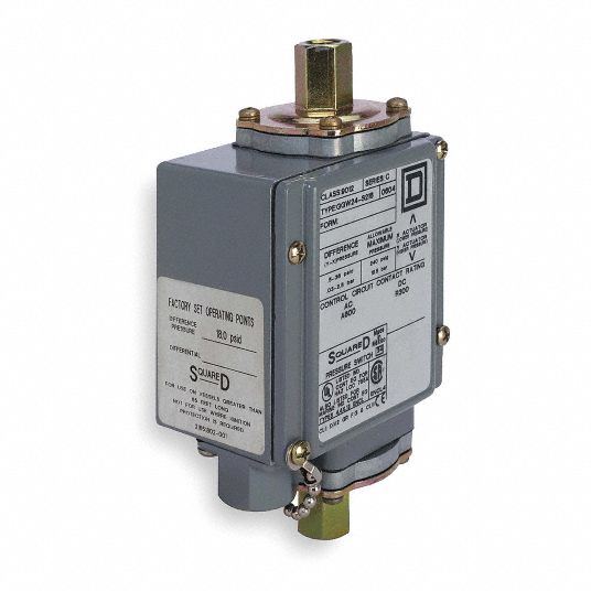 SQUARE D, 0 to 175 psi, 0.5 to 36 psi, Differential Pressure 