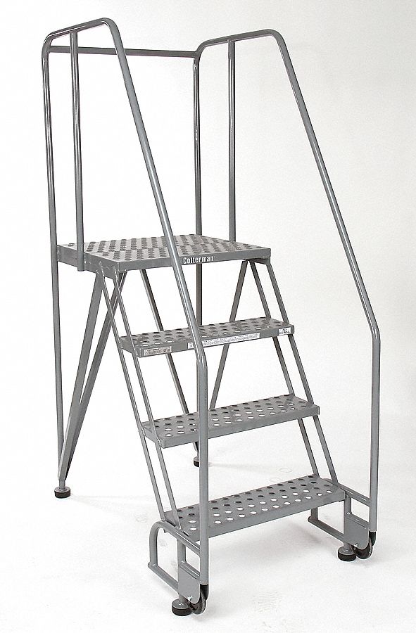 COTTERMAN Escalera Rodante Basculante, 80 de Altura, 5 Peldaños,  Capacidad: 450 lb. - Escaleras Rodantes - 20Z376